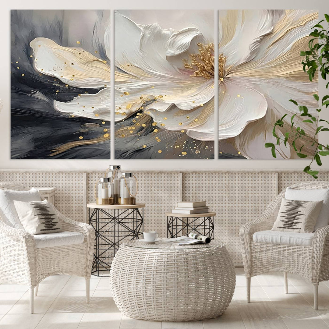 Abstract Floral Wall Art Canvas Print