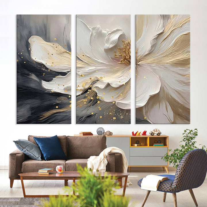 Abstract Flower Wall Art Canvas Print