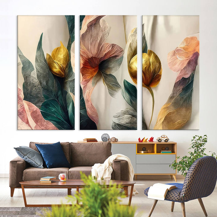 Abstract Flower Wall Art Canvas Print