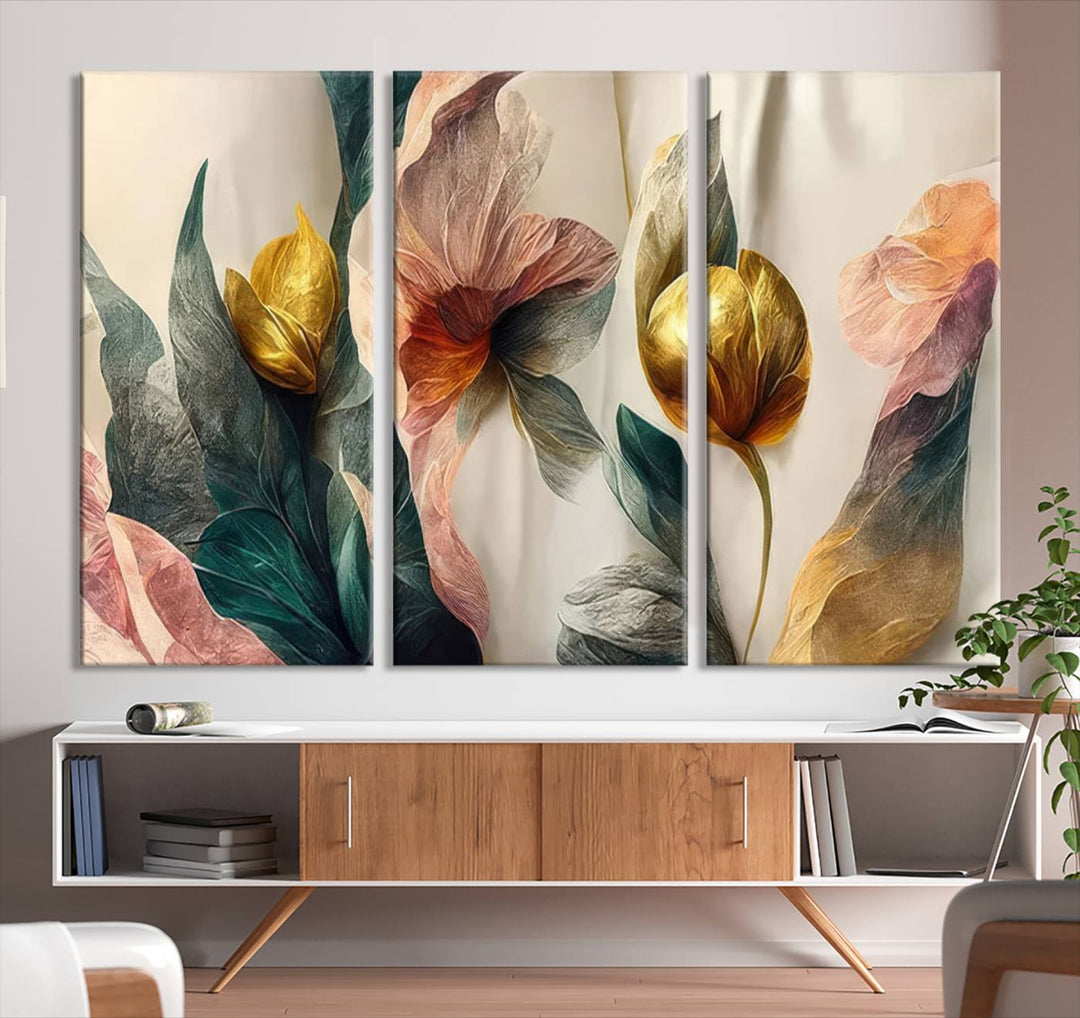 Abstract Flower Wall Art Canvas Print