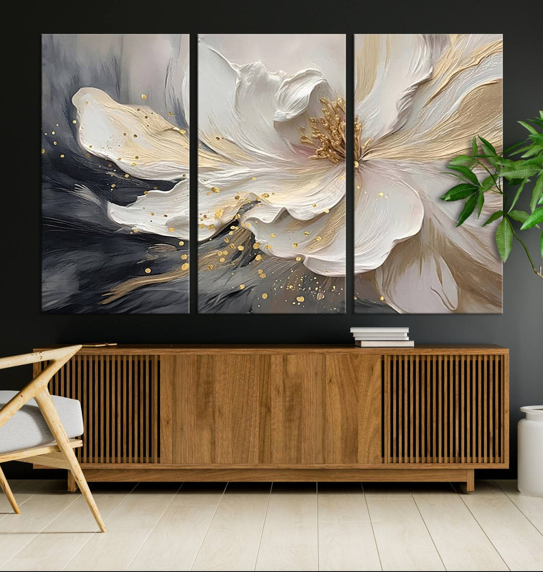 Abstract Flower Wall Art Canvas Print