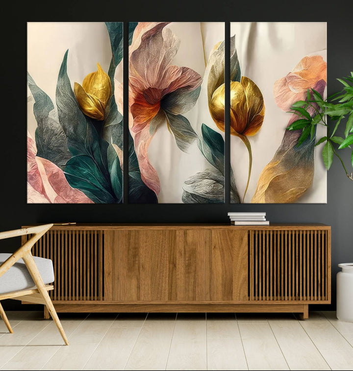 Abstract Flower Wall Art Canvas Print