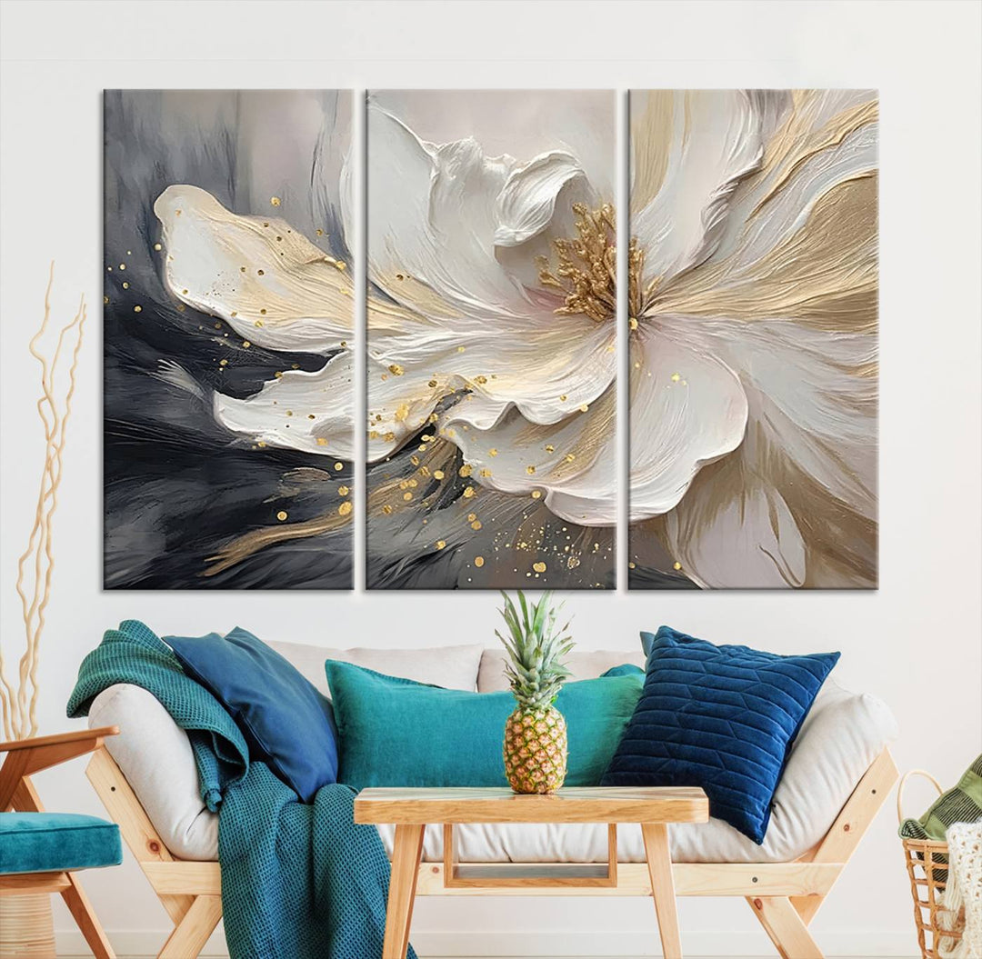 Abstract Flower Wall Art Canvas Print