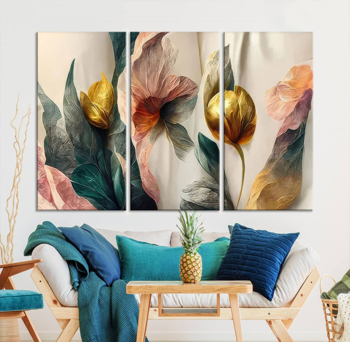 Abstract Flower Wall Art Canvas Print