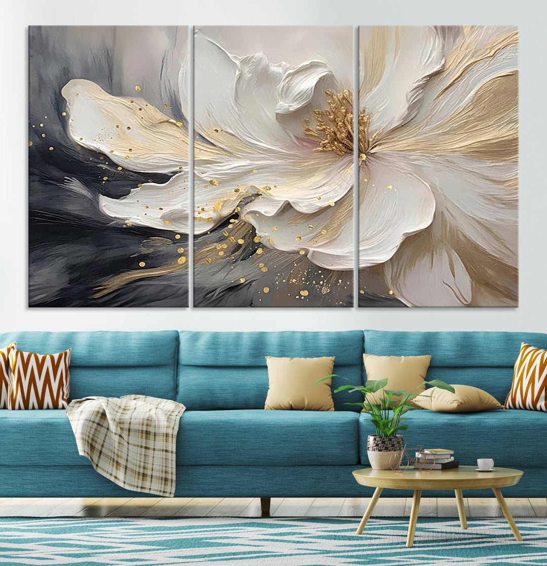 Abstract Flower Wall Art Canvas Print