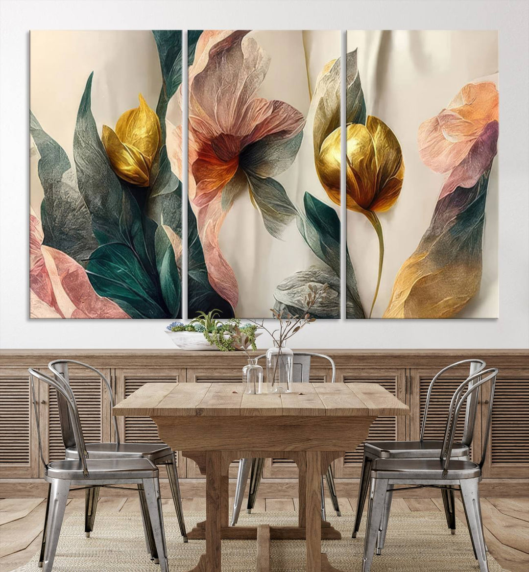 Abstract Flower Wall Art Canvas Print