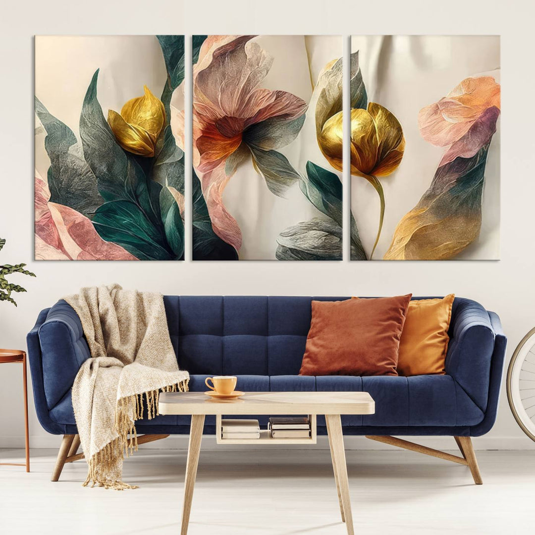 Abstract Flower Wall Art Canvas Print