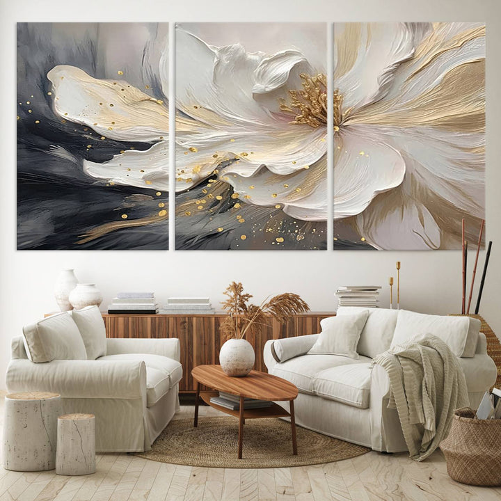 Abstract Flower Wall Art Canvas Print