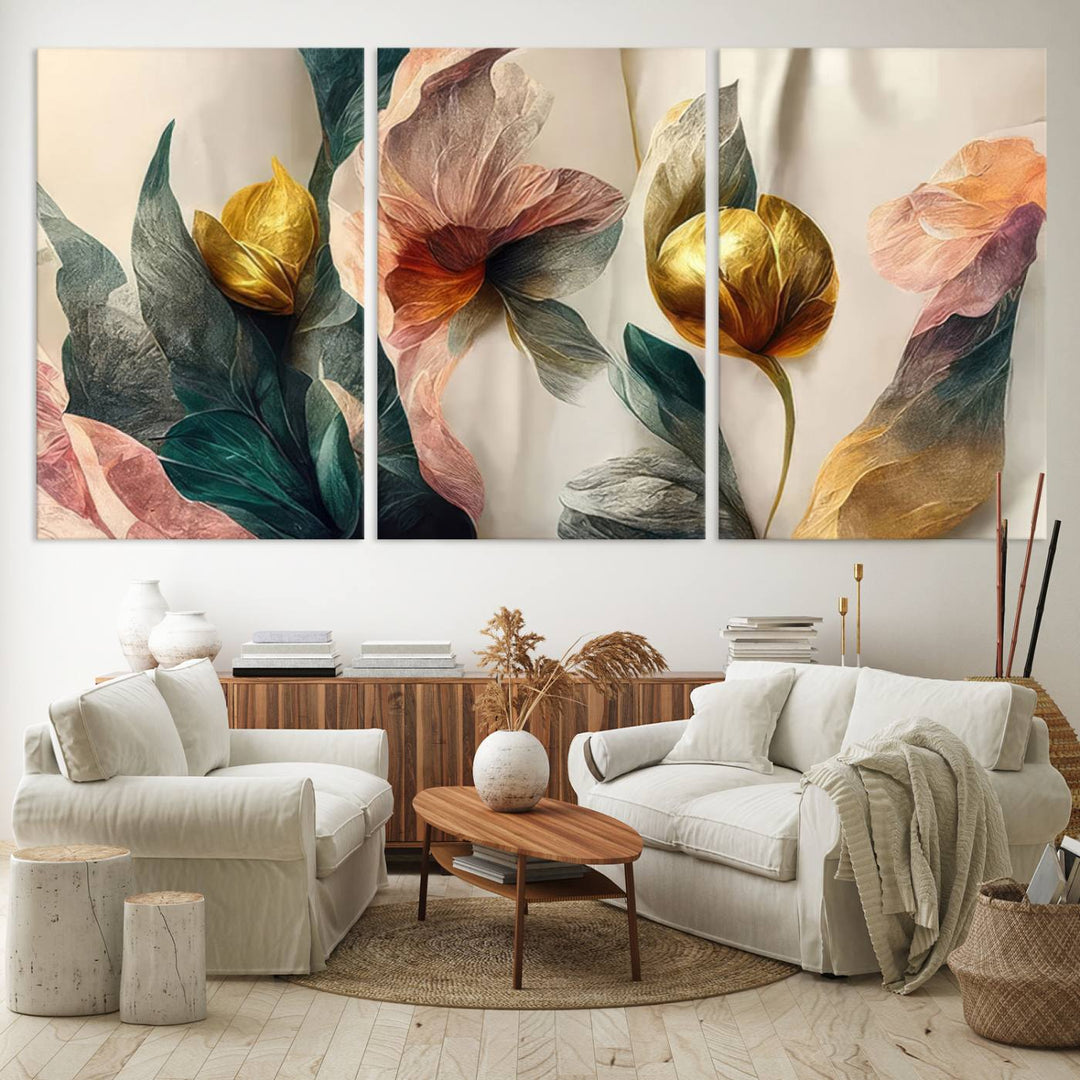 Abstract Flower Wall Art Canvas Print