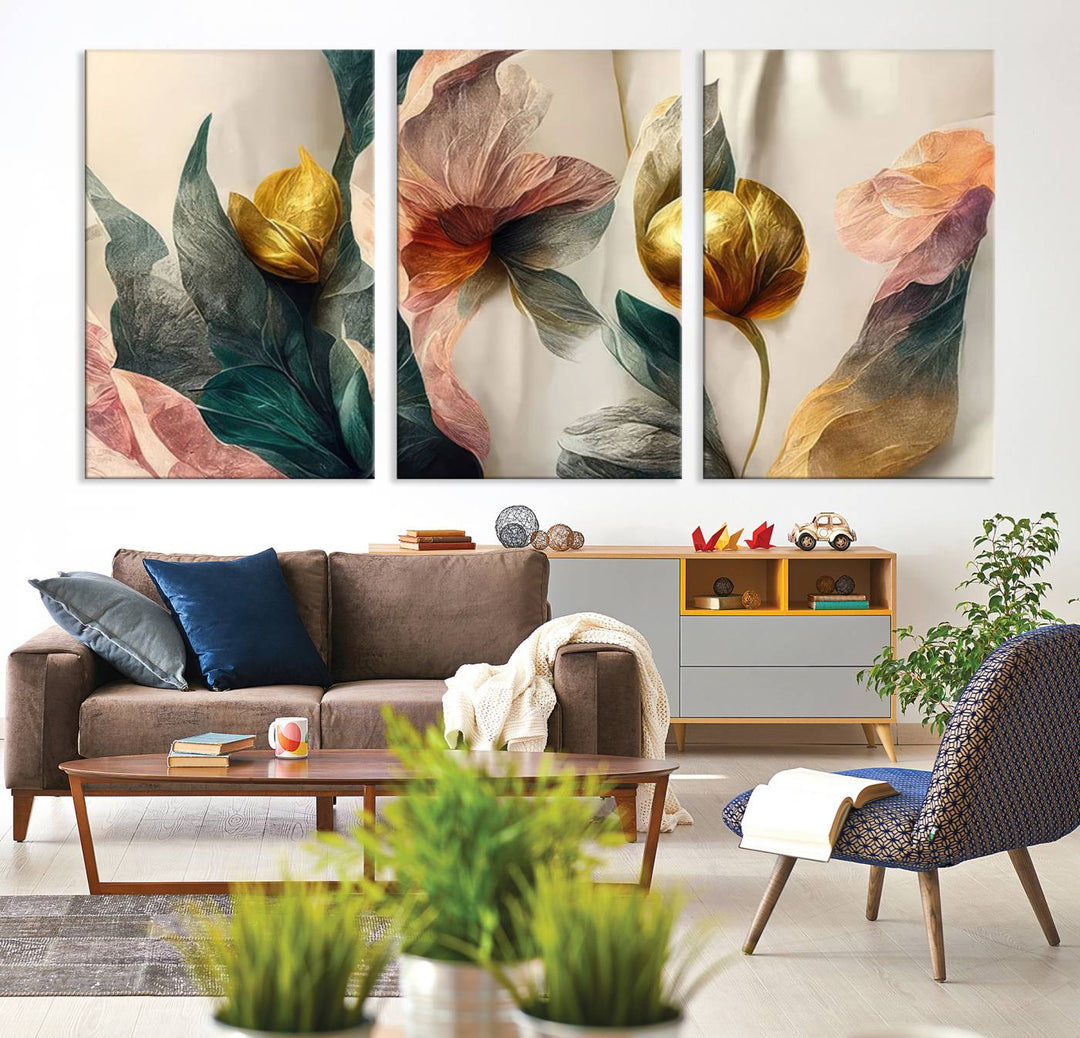 Abstract Flower Wall Art Canvas Print