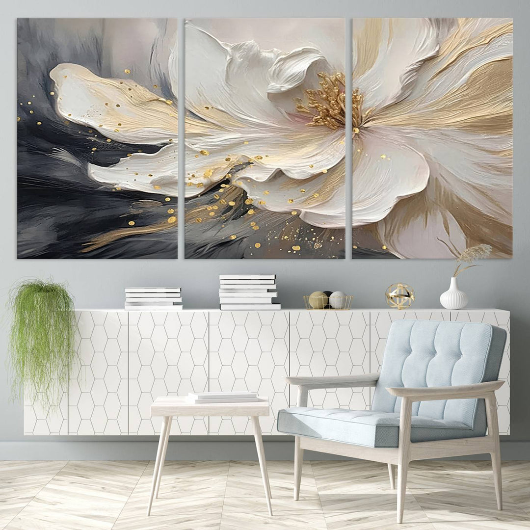 Abstract Flower Wall Art Canvas Print