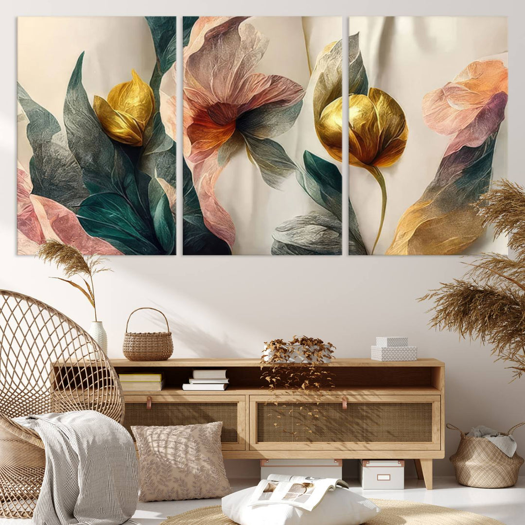 Abstract Flower Wall Art Canvas Print