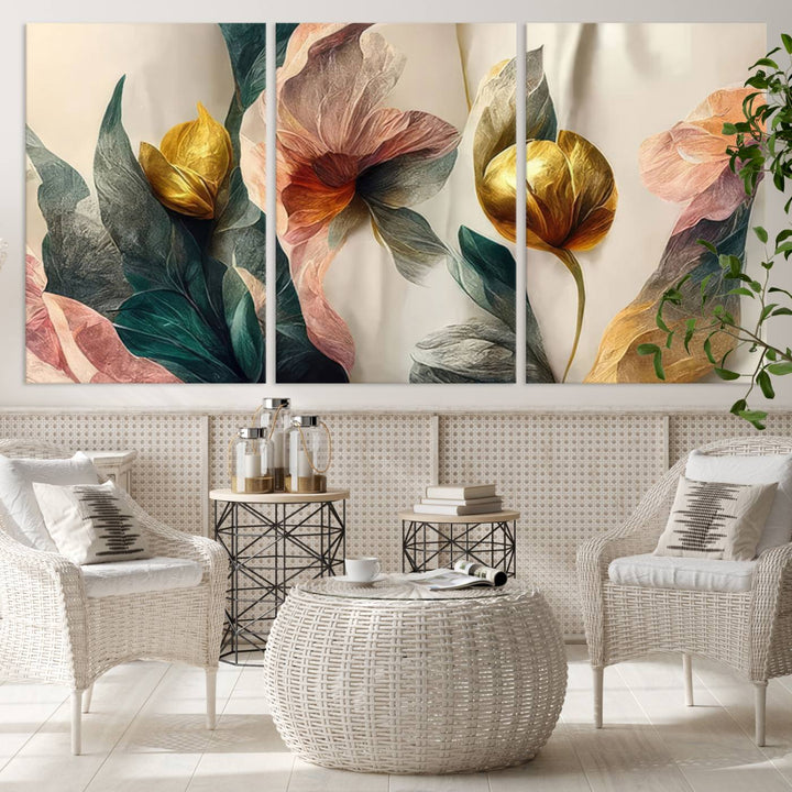 Abstract Flower Wall Art Canvas Print