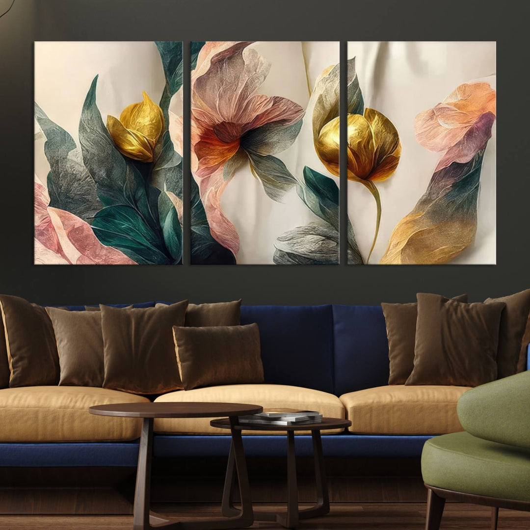 Abstract Flower Wall Art Canvas Print