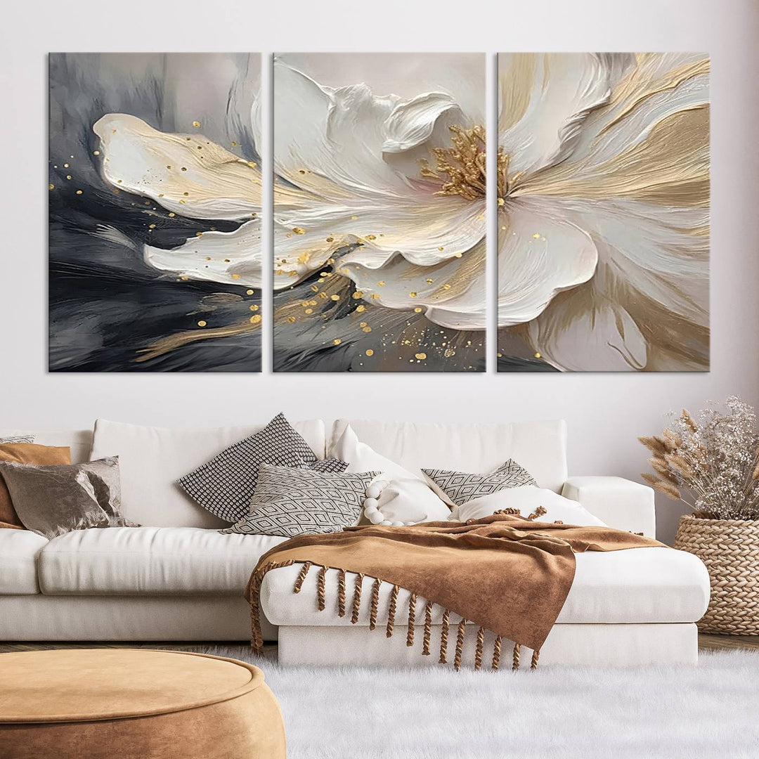 Abstract Flower Wall Art Canvas Print