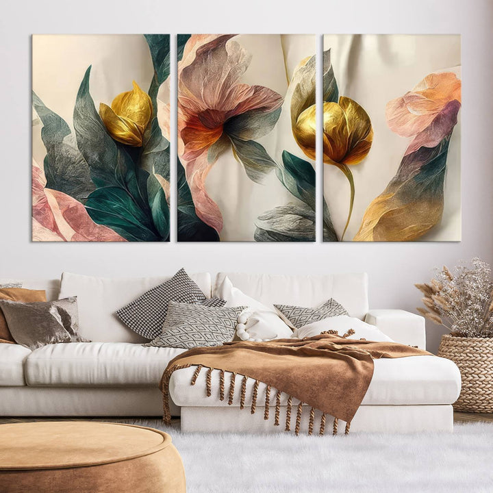 Abstract Flower Wall Art Canvas Print