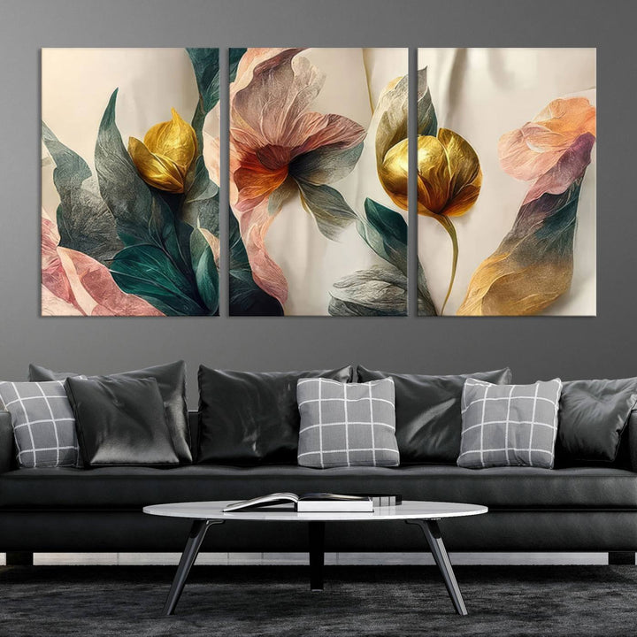 Abstract Flower Wall Art Canvas Print