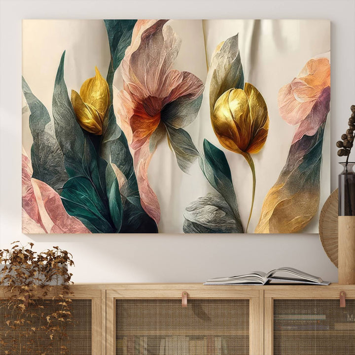 Abstract Flower Wall Art Canvas Print