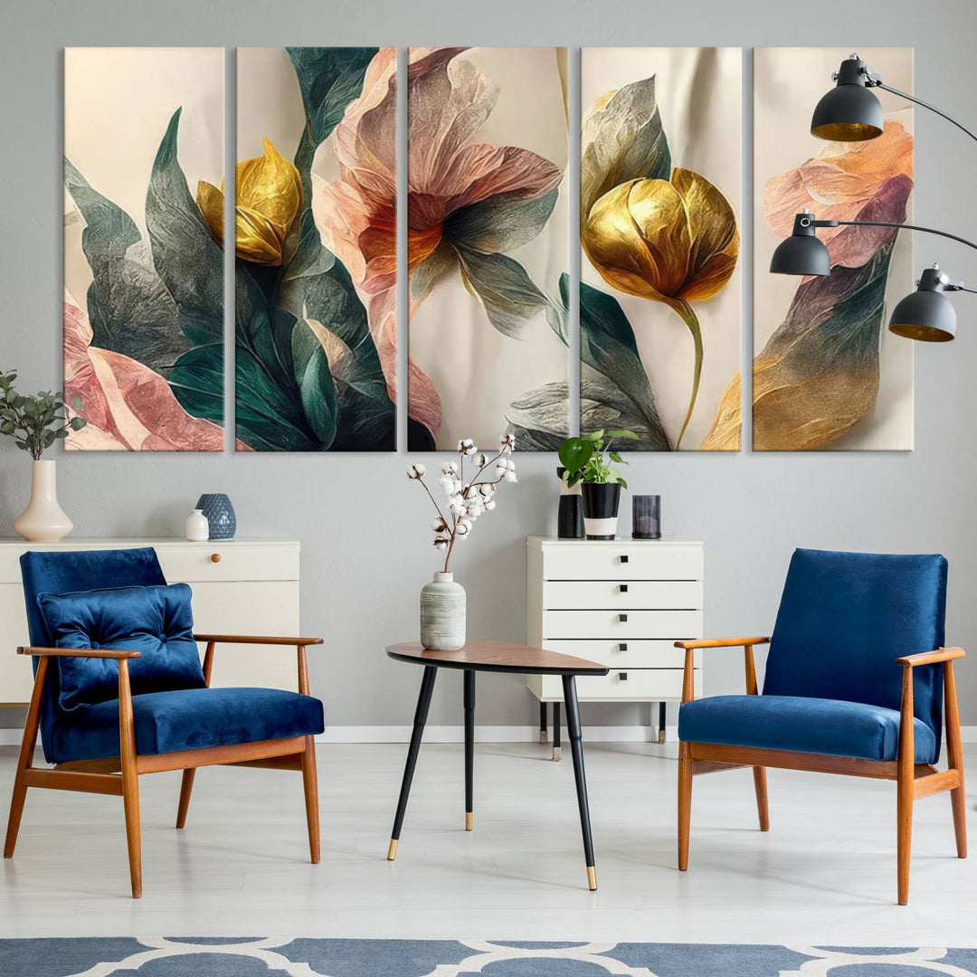 Abstract Flower Wall Art Canvas Print