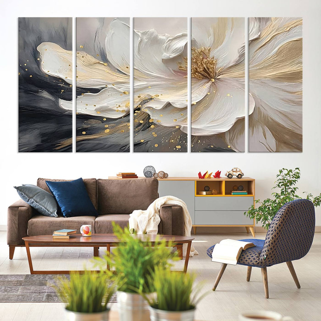 Abstract Flower Wall Art Canvas Print