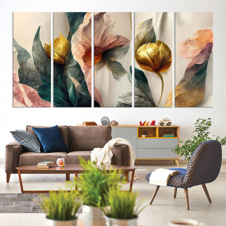 Abstract Flower Wall Art Canvas Print