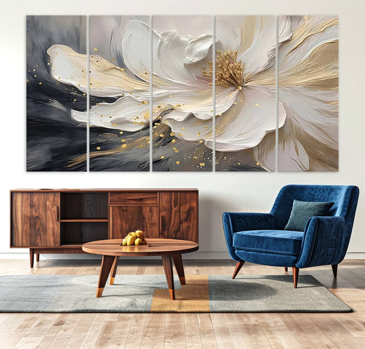 Abstract Flower Wall Art Canvas Print