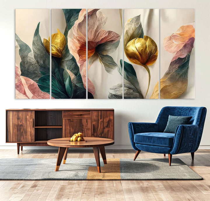 Abstract Flower Wall Art Canvas Print