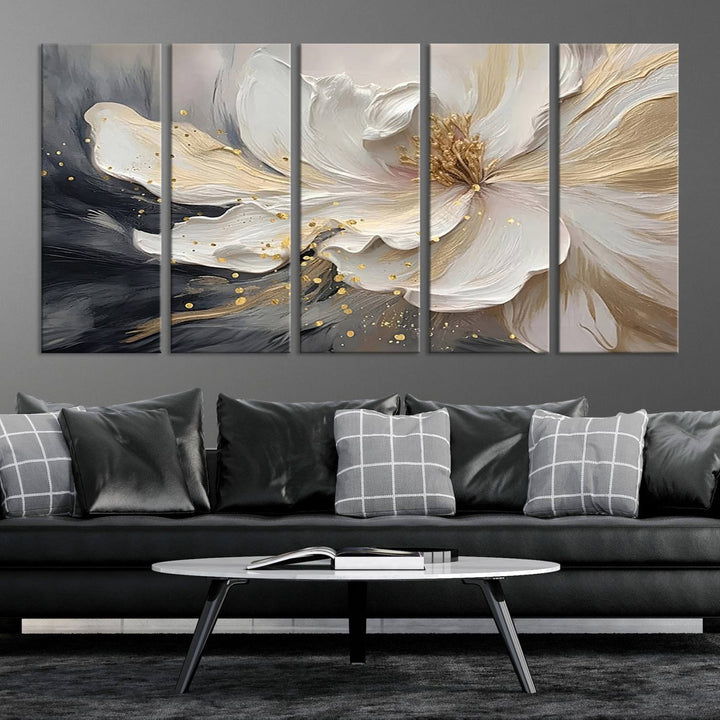 Abstract Flower Wall Art Canvas Print