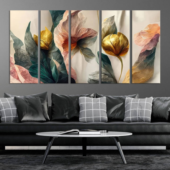 Abstract Flower Wall Art Canvas Print