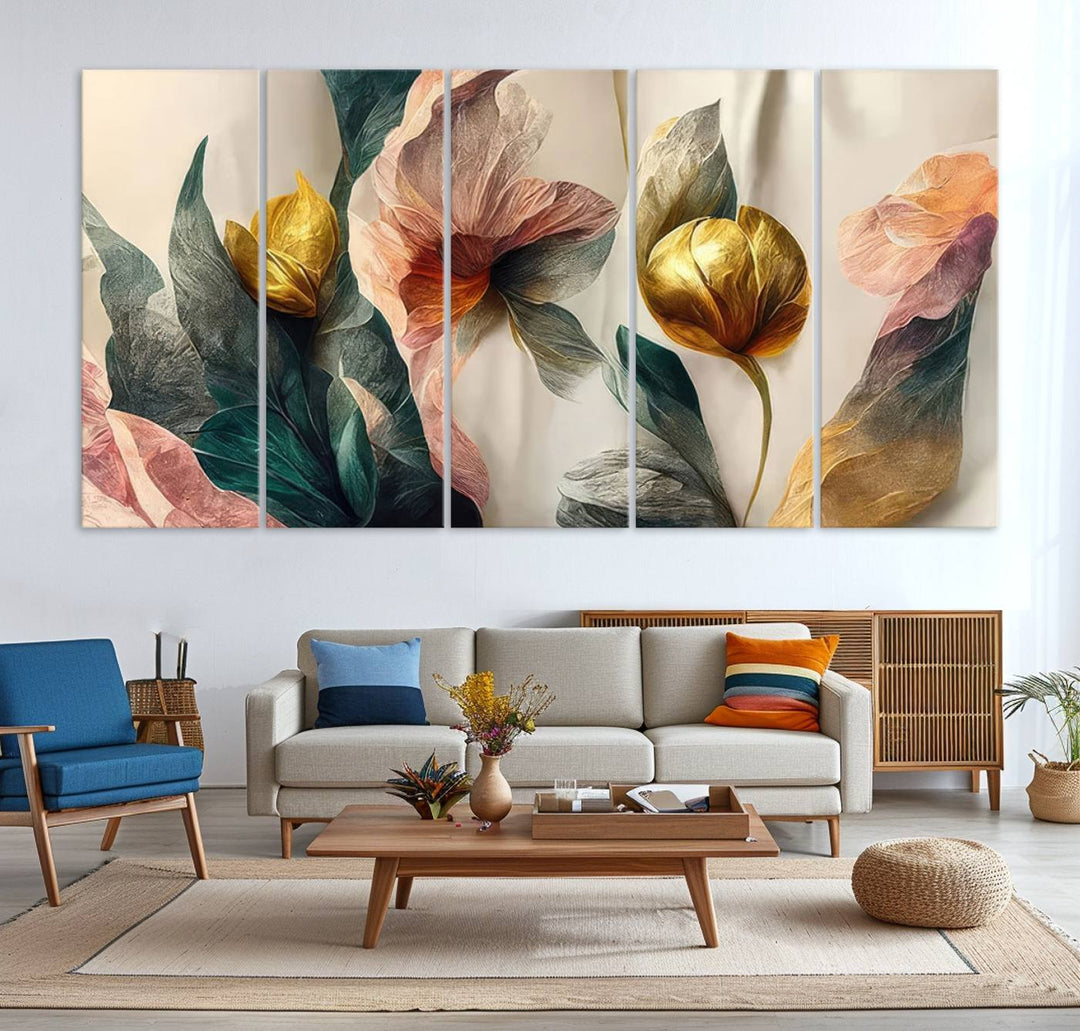 Abstract Flower Wall Art Canvas Print