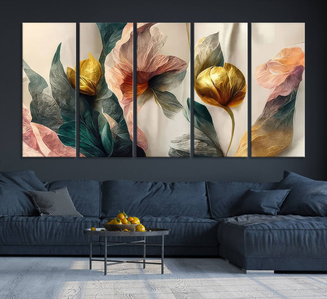 Abstract Flower Wall Art Canvas Print