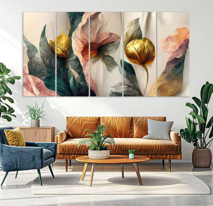 Abstract Flower Wall Art Canvas Print