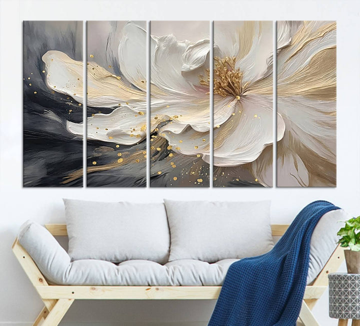 Abstract Flower Wall Art Canvas Print