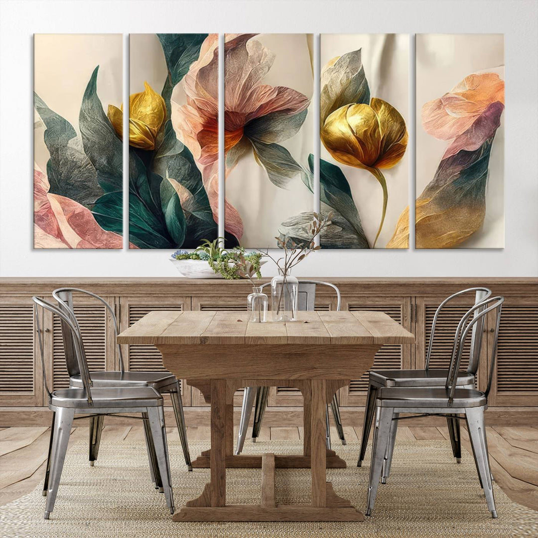 Abstract Flower Wall Art Canvas Print