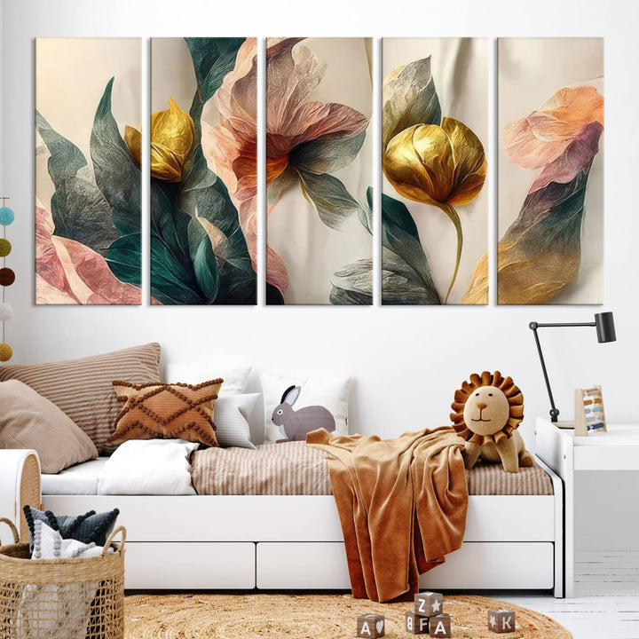 Abstract Flower Wall Art Canvas Print