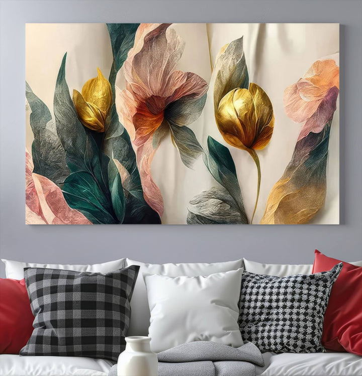 Abstract Flower Wall Art Canvas Print