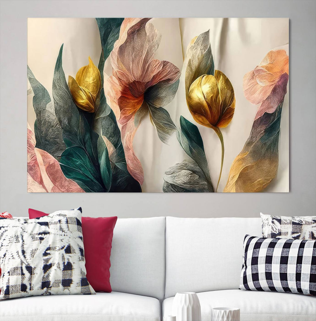 Abstract Flower Wall Art Canvas Print