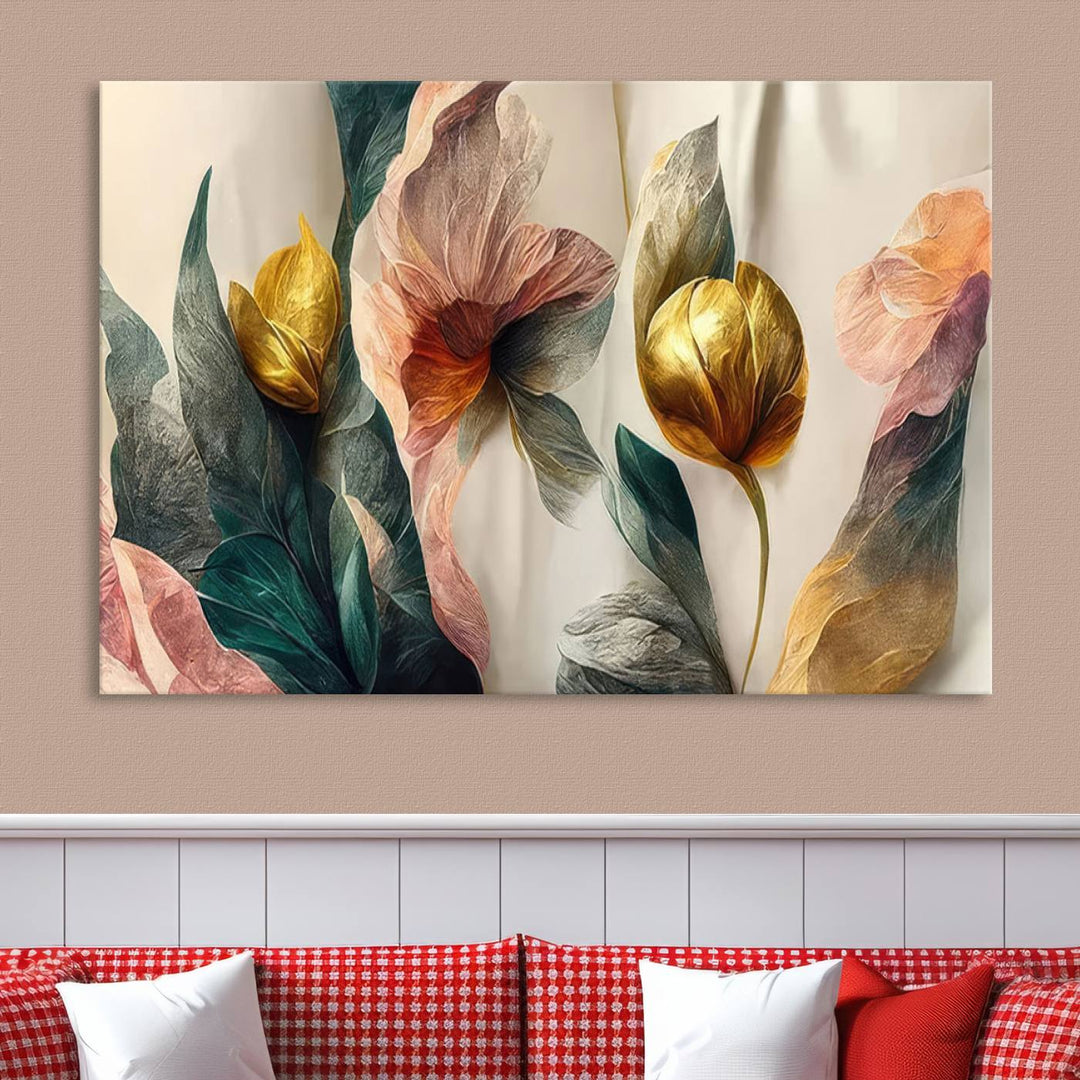 Abstract Flower Wall Art Canvas Print