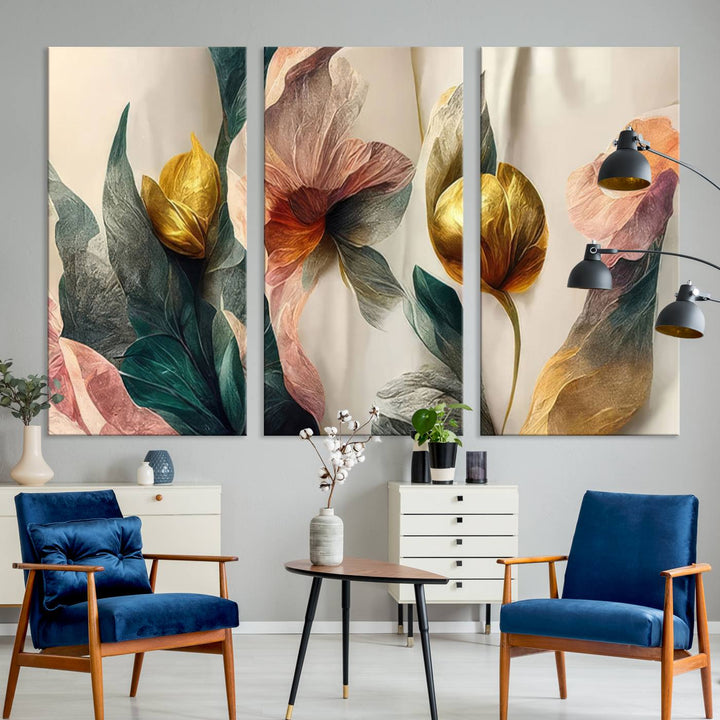 Abstract Flower Wall Art Canvas Print