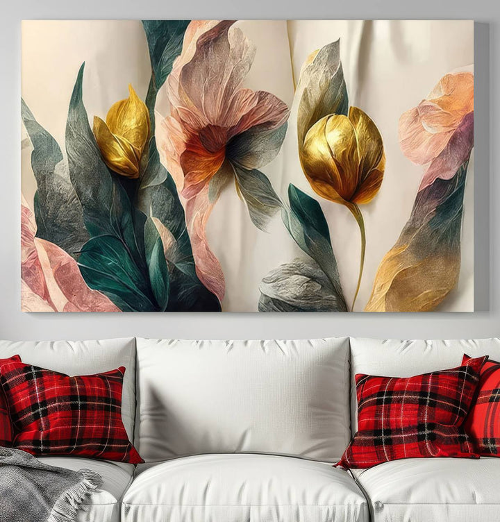 Abstract Flower Wall Art Canvas Print