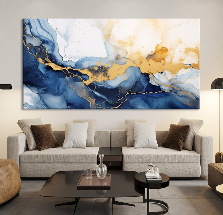 Abstract Fluid Art Print Modern Canvas Wall Decor Set of Framed