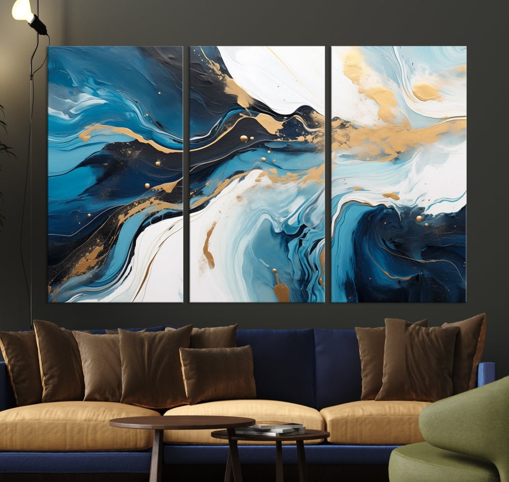 Abstract Fluid Wall Art Marble Canvas Print Soft Apartment Wall Decor Framed Wall Hanging