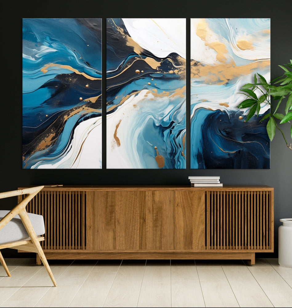 Abstract Fluid Wall Art Marble Canvas Print Soft Apartment Wall Decor Framed Wall Hanging