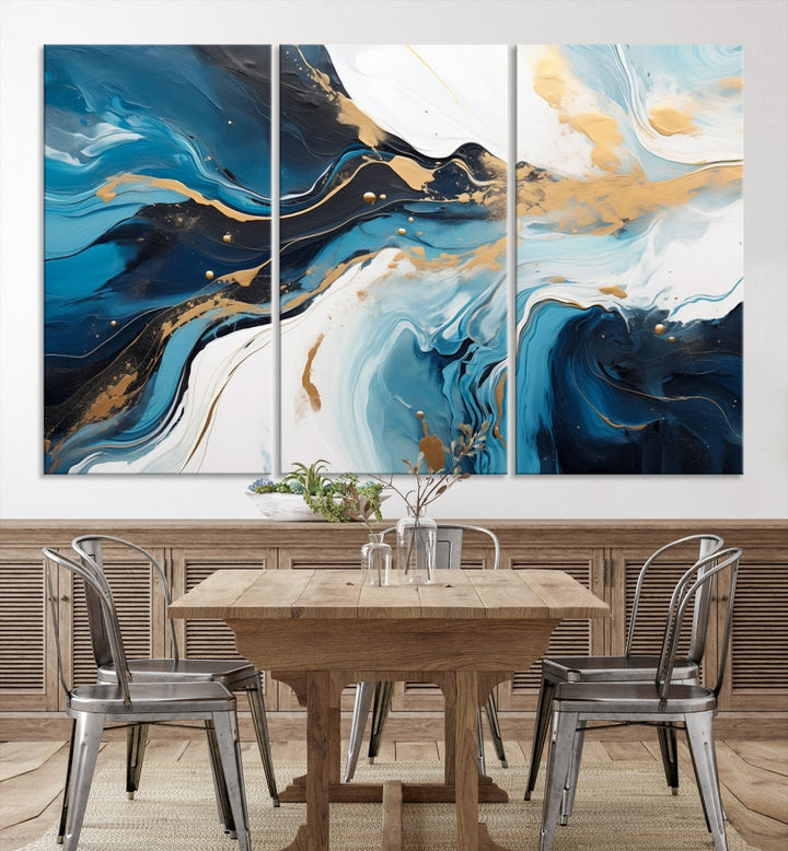 Abstract Fluid Wall Art Marble Canvas Print Soft Apartment Wall Decor Framed Wall Hanging