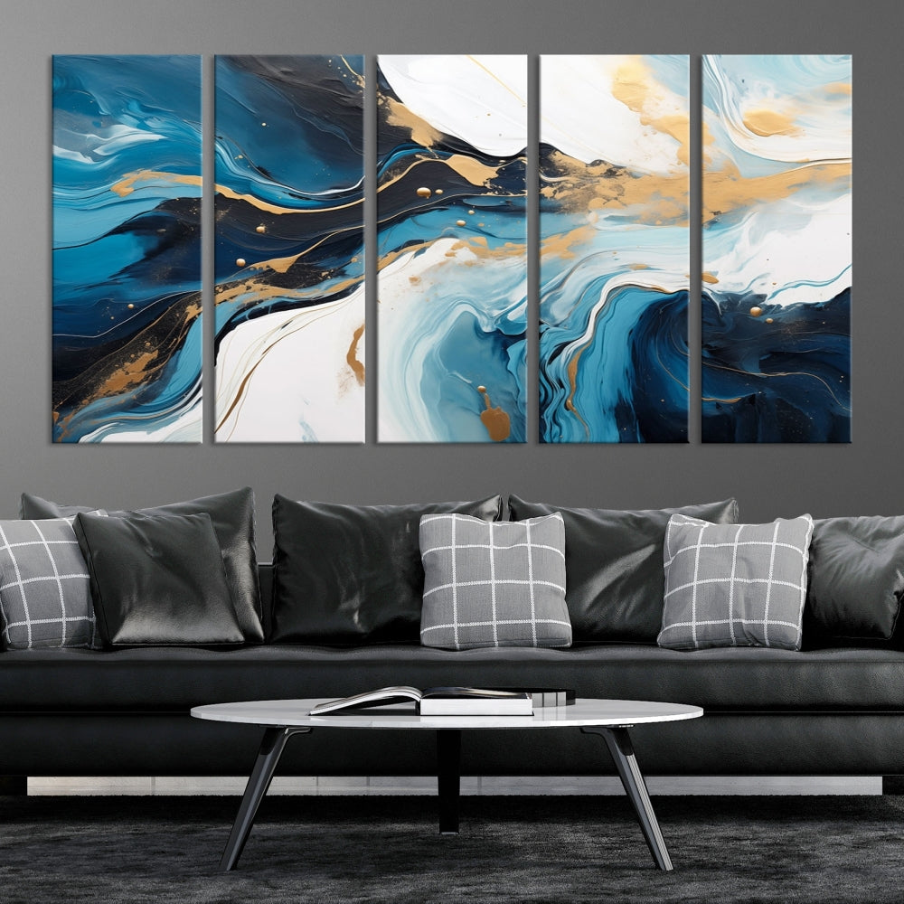 Abstract Fluid Wall Art Marble Canvas Print Soft Apartment Wall Decor Framed Wall Hanging