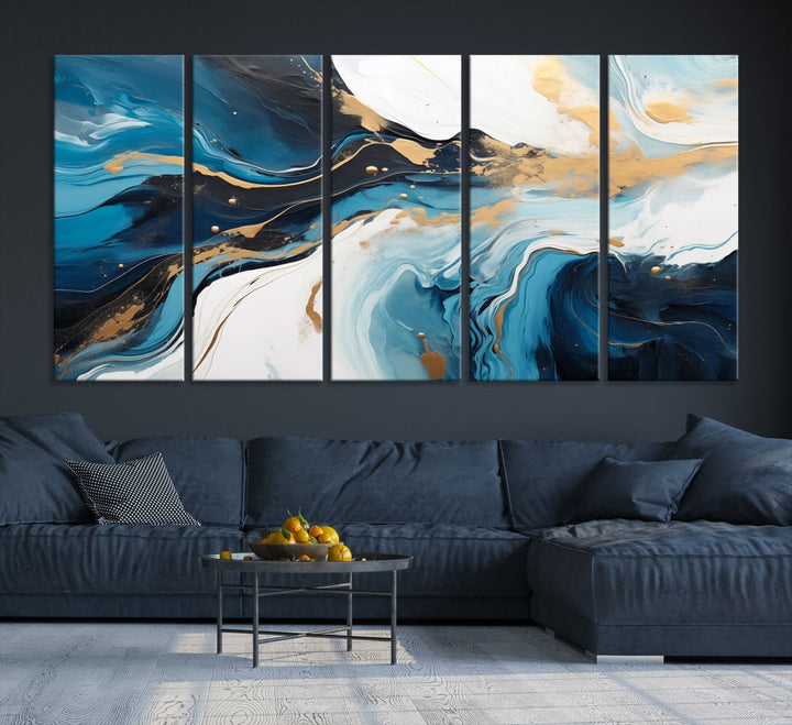 Abstract Fluid Wall Art Marble Canvas Print Soft Apartment Wall Decor Framed Wall Hanging