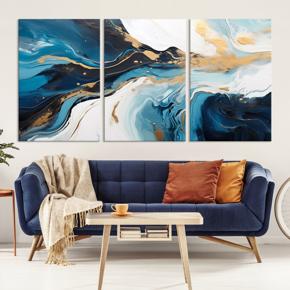 Abstract Fluid Wall Art Marble Canvas Print Soft Apartment Wall Decor Framed Wall Hanging