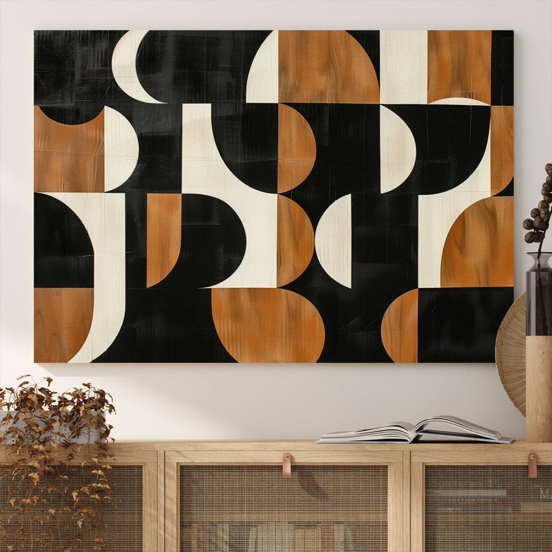 Abstract Geometric Wabi Sabi Wall Art Canvas Print Set, Minimalist Wall Art, Mid Century Art Print