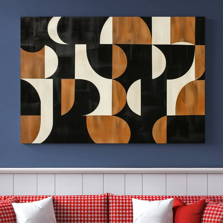 Abstract Geometric Wabi Sabi Wall Art Canvas Print Set, Minimalist Wall Art, Mid Century Art Print