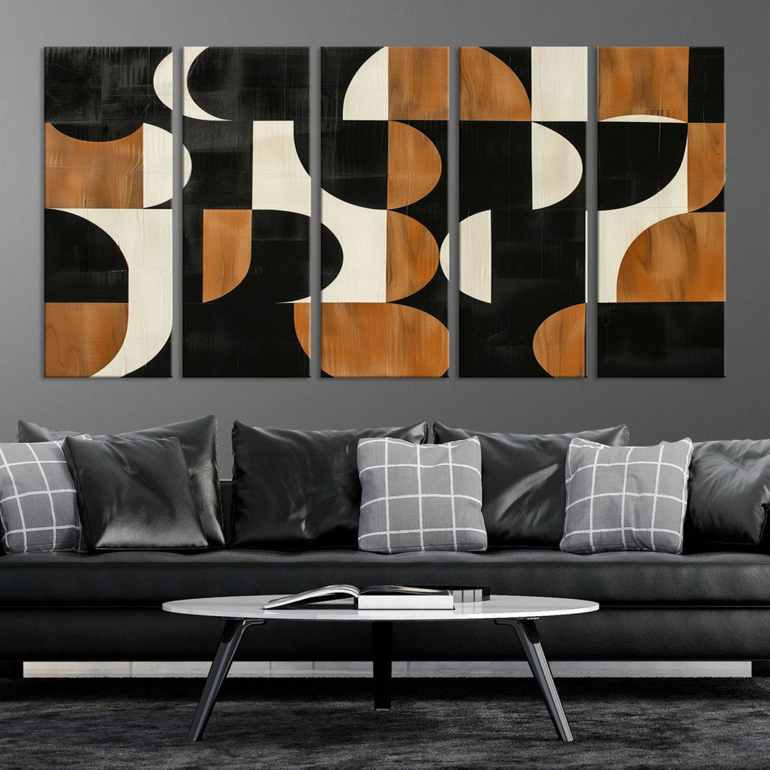 Abstract Geometric Wabi Sabi Wall Art Canvas Print Set, Minimalist Wall Art, Mid Century Art Print